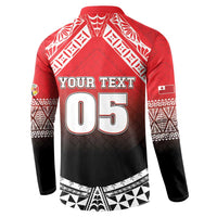 Custom Rugby Tonga MMT Button Sweatshirt Mana O Tonga LT05 - Polynesian Pride