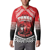 Custom Rugby Tonga MMT Button Sweatshirt Mana O Tonga LT05 - Polynesian Pride