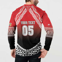 Custom Rugby Tonga MMT Button Sweatshirt Mana O Tonga LT05 - Polynesian Pride
