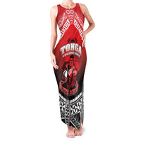 Custom Rugby Tonga MMT Family Matching Tank Maxi Dress and Hawaiian Shirt Mana O Tonga LT05 Mom's Dress Red - Polynesian Pride