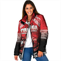 Custom Rugby Tonga MMT Padded Jacket Mana O Tonga LT05 Women Red - Polynesian Pride