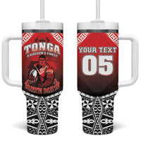 Custom Rugby Tonga MMT Tumbler With Handle Mana O Tonga LT05 One Size: 40 oz Red - Polynesian Pride