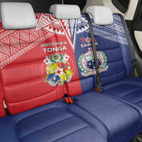 Rugby Samoa And Tonga Back Car Seat Cover Toa Samoa With Mate Maa LT05 - Polynesian Pride
