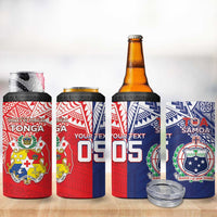 Custom Rugby Samoa And Tonga 4 in 1 Can Cooler Tumbler Toa Samoa With Mate Maa LT05 - Polynesian Pride