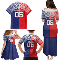 Custom Rugby Samoa And Tonga Family Matching Puletasi and Hawaiian Shirt Toa Samoa With Mate Maa LT05 - Polynesian Pride