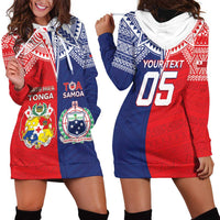 Custom Rugby Samoa And Tonga Hoodie Dress Toa Samoa With Mate Maa LT05 - Polynesian Pride