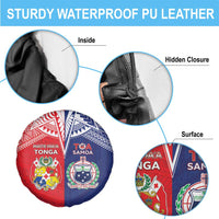 Rugby Samoa And Tonga Spare Tire Cover Toa Samoa With Mate Maa - Polynesian Pride