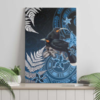 New Zealand Huia Bird Canvas Wall Art Aotearoa Maori Pattern