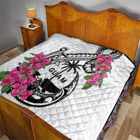 Guam Chamorro Quilt Bougainvillea White Polynesian Tribal Pattern