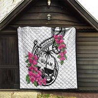 Guam Chamorro Quilt Bougainvillea White Polynesian Tribal Pattern