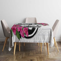 Guam Chamorro Tablecloth Bougainvillea White Polynesian Tribal Pattern