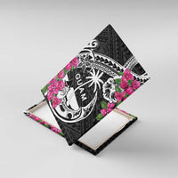 Guam Chamorro Canvas Wall Art Bougainvillea Black Polynesian Tribal Pattern