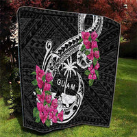Guam Chamorro Quilt Bougainvillea Black Polynesian Tribal Pattern