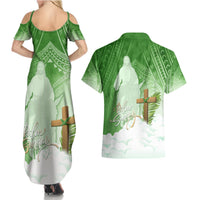 Happy Palm Sunday Couples Matching Summer Maxi Dress and Hawaiian Shirt With Polynesian Pattern LT05 - Polynesian Pride