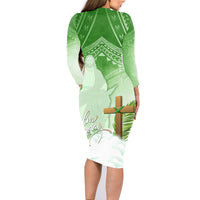 Happy Palm Sunday Family Matching Long Sleeve Bodycon Dress and Hawaiian Shirt With Polynesian Pattern LT05 - Polynesian Pride