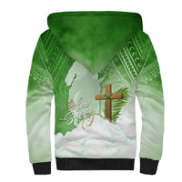 Happy Palm Sunday Sherpa Hoodie With Polynesian Pattern LT05 - Polynesian Pride