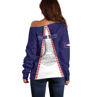Personalised American Samoa Flag Day Off Shoulder Sweater Flag Style