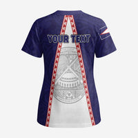 Personalised American Samoa Flag Day Scrub Top Flag Style - Polynesian Pride