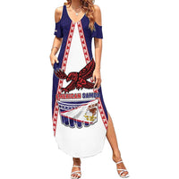 Personalised American Samoa Flag Day Summer Maxi Dress Flag Style