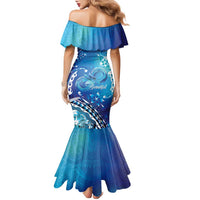 Polynesia Autism Awareness Family Matching Mermaid Dress and Hawaiian Shirt Be In Awe Of My 'Tism