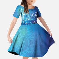 Polynesia Autism Awareness Family Matching Short Sleeve Bodycon Dress and Hawaiian Shirt Be In Awe Of My 'Tism