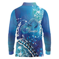 Polynesia Autism Awareness Long Sleeve Polo Shirt Be In Awe Of My 'Tism
