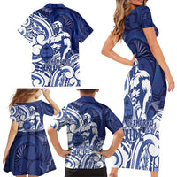 Guam Chief Kepuha Family Matching Short Sleeve Bodycon Dress and Hawaiian Shirt Chamorro Pride