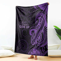 Lupus Warrior Blanket Never Give Up Polynesian Style