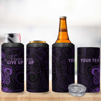 Personalised Lupus Warrior 4 in 1 Can Cooler Tumbler Never Give Up Polynesian Style LT05 - Polynesian Pride