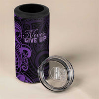 Personalised Lupus Warrior 4 in 1 Can Cooler Tumbler Never Give Up Polynesian Style LT05 - Polynesian Pride