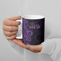 Personalised Lupus Warrior Ceramic Mug Never Give Up Polynesian Style