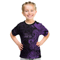 Personalised Lupus Warrior Kid T Shirt Never Give Up Polynesian Style