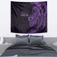 Lupus Warrior Tapestry Never Give Up Polynesian Style