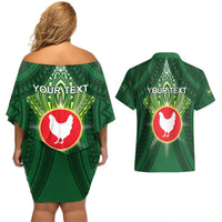 Personalized American Samoa Manu'a Cession Day Couples Matching Off Shoulder Short Dress and Hawaiian Shirt With Polynesian Pattern LT05 - Polynesian Pride