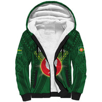 Personalized American Samoa Manu'a Cession Day Sherpa Hoodie With Polynesian Pattern LT05 Unisex Green - Polynesian Pride