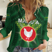 Personalized American Samoa Manu'a Cession Day Women Casual Shirt With Polynesian Pattern