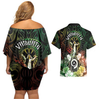 Vanuatu Happy Assumption Day Couples Matching Off Shoulder Short Dress and Hawaiian Shirt