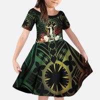 Vanuatu Happy Assumption Day Kid Short Sleeve Dress LT05 KID Reggae - Polynesian Pride