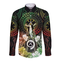 Vanuatu Happy Assumption Day Long Sleeve Button Shirt LT05 Unisex Reggae - Polynesian Pride