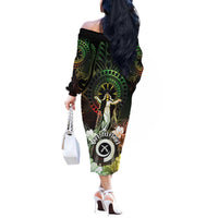 Vanuatu Happy Assumption Day Off The Shoulder Long Sleeve Dress LT05 - Polynesian Pride