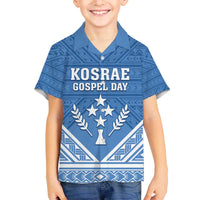 Personalised Kosrae State Gospel Day Family Matching Off Shoulder Short Dress and Hawaiian Shirt Simple Style