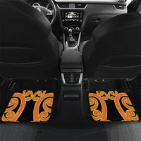 Personalised New Zealand Te Tairawhiti Car Mats Maori Koru Pattern LT05 Set 2pcs - Back Orange - Polynesian Pride