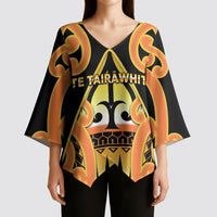 Personalised New Zealand Te Tairawhiti Kimono Sleeve Blouse Maori Koru Pattern LT05 - Polynesian Pride