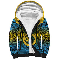 Personalized Vanuatu Sanma Province Sherpa Hoodie Coat Of Arms And Namele Fern Polynesian Pattern LT05 Unisex Yellow - Polynesian Pride