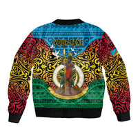 Personalized Vanuatu Torba Province Bomber Jacket Vanuatuan Coat Of Arms Polynesian Pattern LT05 - Polynesian Pride
