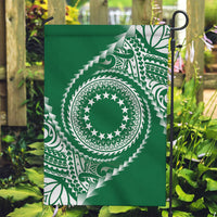 Cook Islands Gospel Day Garden Flag Green Tribal Curves