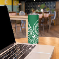 Cook Islands Gospel Day Skinny Tumbler Green Tribal Curves