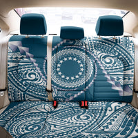 Cook Islands Gospel Day Back Car Seat Cover Blue Tribal Curves