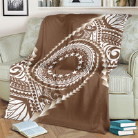 Cook Islands Gospel Day Blanket Brown Tribal Curves