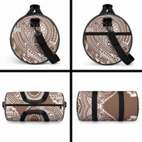 Cook Islands Gospel Day Duffle Bag Brown Tribal Curves